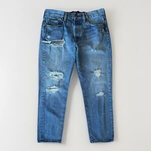 Polo Ralph Lauren Jeans Women's 30 Blue Avery Boyfriend Distressed New York RRL